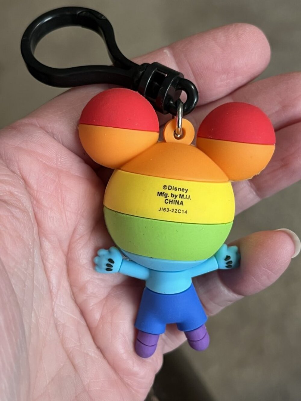 Rainbow Disney Mickey Mouse Keychain Charm, Pride - Picture 2 of 2